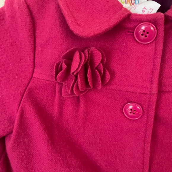 Adorable Circo girl’s Bright Pink peacoat with ruffles Sunday outfit size 4T - Picture 2 of 5